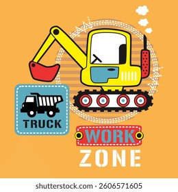 Cute Cartoon crane machine , Flat Vector Illustration