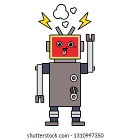 tira cómica de un robot loco