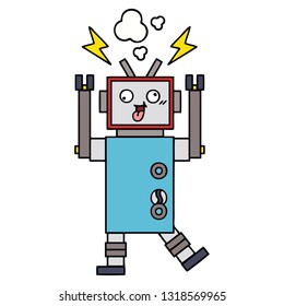 tira cómica de un robot loco roto