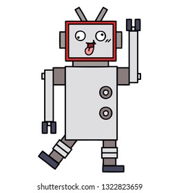 cute cartoon of a crazy robot