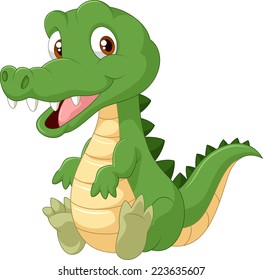 Cute cartoon crocodile