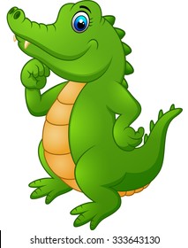 Cute cartoon crocodile
