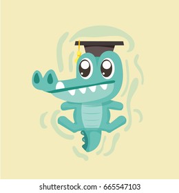Cute cartoon crocodile.