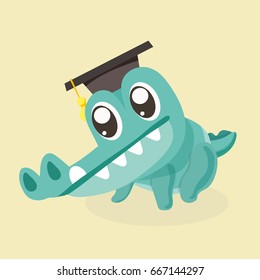 Cute cartoon crocodile.
