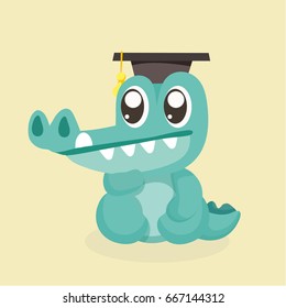 Cute cartoon crocodile.