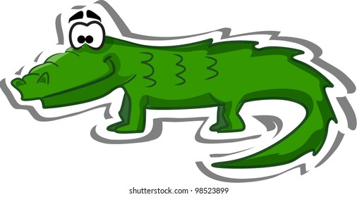 Cute cartoon crocodile