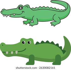 Cute cartoon crocodile character design