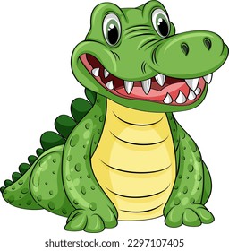 Cute Cartoon Crocodile Character illustration