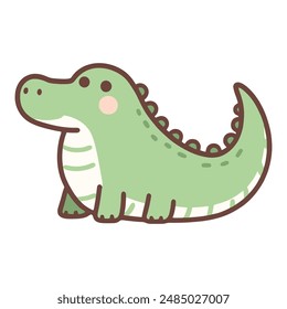 cute cartoon crocodile drawing for kid illustration