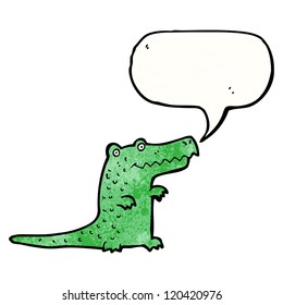 cute cartoon crocodile with speech bubble