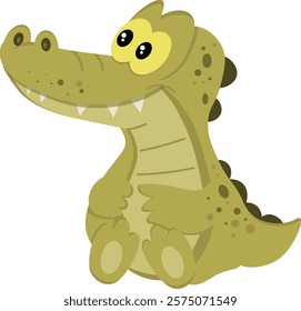 Cute cartoon crocodile. Vector clipart, illustration with isolated background.