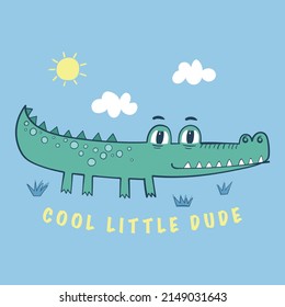 cute cartoon crocodile vector illustration