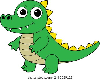 Cute Cartoon Crocodile vector Illustration