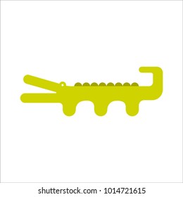 Cute cartoon crocodile,alligator flat vector style. Simple and adorable smiling alligator illustration.