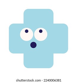 Icono de la cruz de dibujos animados. Forma geométrica abstracta. Ilustración del vector