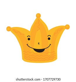 Cute cartoon crown. Vector illustration