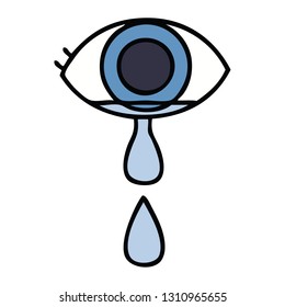 cute cartoon of a crying eye