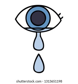 cute cartoon of a crying eye