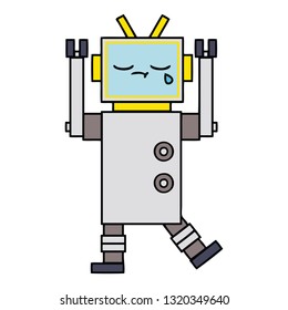 cute cartoon of a crying robot