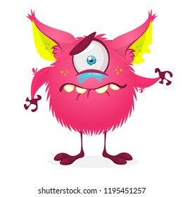 Cute cartoon crying sad  monster. Vector funny monster character
