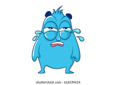 Cute Cartoon Crying. Vector Illustration. Isolated on white background.