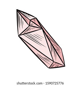 Cute cartoon crystal doodle image. Media highlights graphic icon
