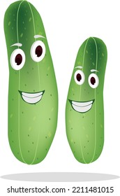 cute cartoon cucumber mascot illustration vector