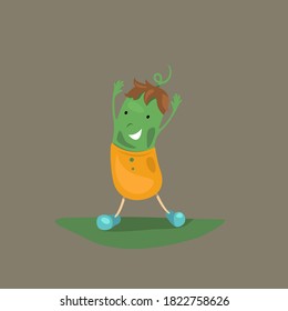 Cute cartoon cucumber in vector