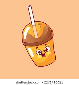 Cute cartoon cup of chocolate drink