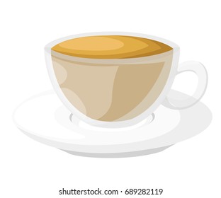 Cute cartoon cup of green tea. Vector illustration Web site page and mobile app design vector illustration.