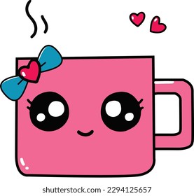 Cute cartoon cup vector design