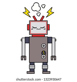 cute cartoon of a dancing robot