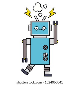 cute cartoon of a dancing robot