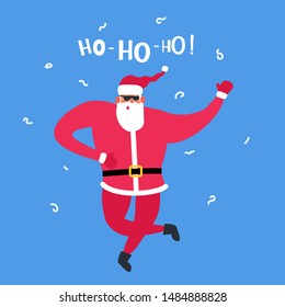 Cute Cartoon Dancing Santa Claus Christmas Stock Vector (Royalty Free ...