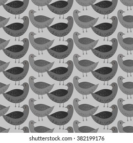 Cute cartoon decorative birds seamless pattern background vector
