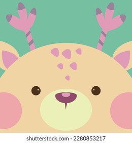 Cute cartoon deer character.Deer are herbivores and primarily eat leaves, grasses, and twigs. Some species may also eat acorns, fruits, and nuts.
Hand drawn,vector,illustration,Pattern,card,stickers.