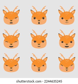 Cute Cartoon Deer Expression Emoticon