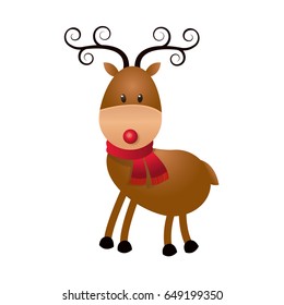 cute cartoon deer horns scarf christmas image
