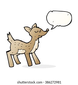 cute cartoon deer with speech bubble