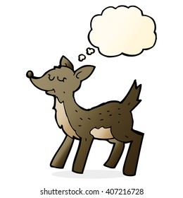 cute cartoon deer with thought bubble