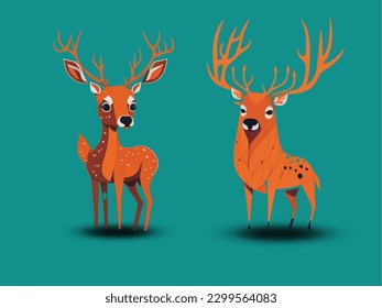 Caricatura Cuta del arte del vector venado