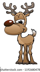 Cute Cartoon Deer Vector Illustration