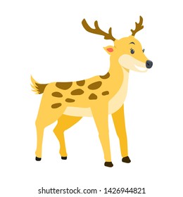 Cute Cartoon Deer Vector Illustration