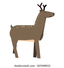 Cute cartoon deer. Vector Illustration isolated on background