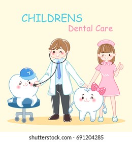 cute cartoon dentist with tooth health concept 