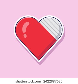 Cute cartoon design of broken love vector illustration symbol icon mascot collection set