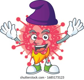 Cute cartoon design of coronavirus emergency performed as an Elf