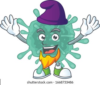 Cute cartoon design of coronaviruses performed as an Elf