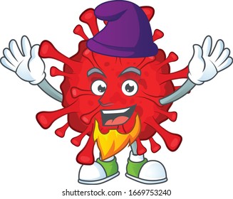 Cute cartoon design of dangerous coronaviruses performed as an Elf
