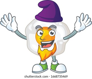 Cute cartoon design of fried egg performed as an Elf